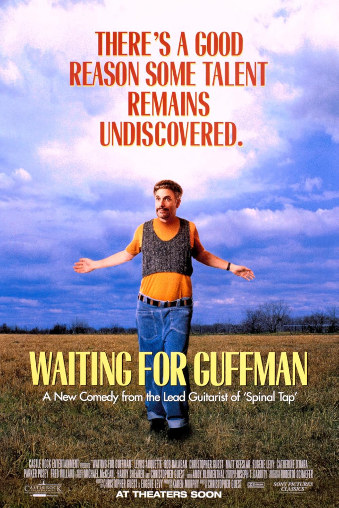Poster for Waiting for Guffman (1996) with Christopher Guest in a field