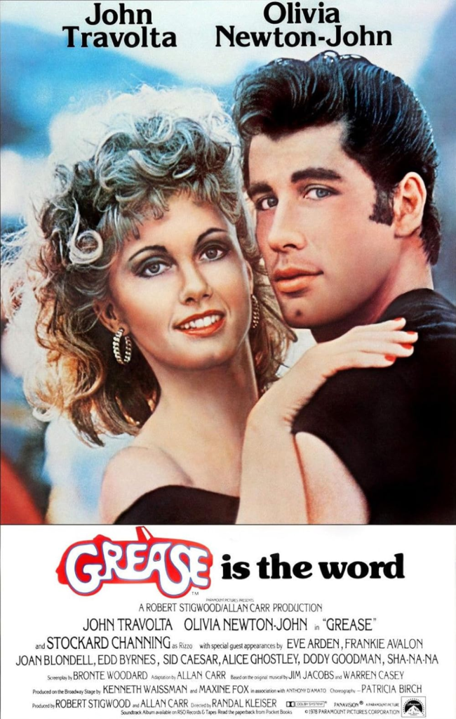Poster for Grease (1978) with Olivia Newton-John and John Travolta