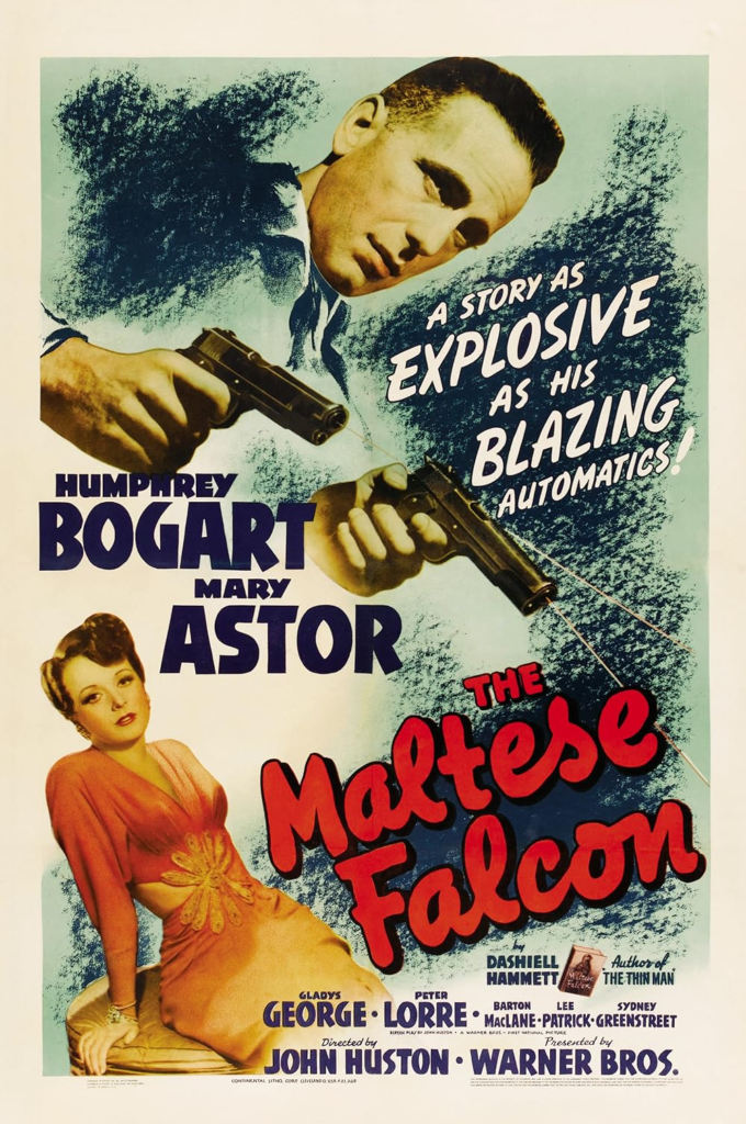 Poster for The Maltese Falcon (1941) with Humphrey Bogart and Mary Astor