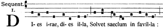 First two phrases of the melody Dies Irae